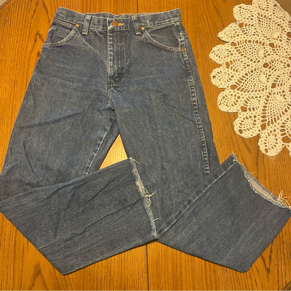 Wrangler Wide Leg Dark Wash High Waisted Jeans